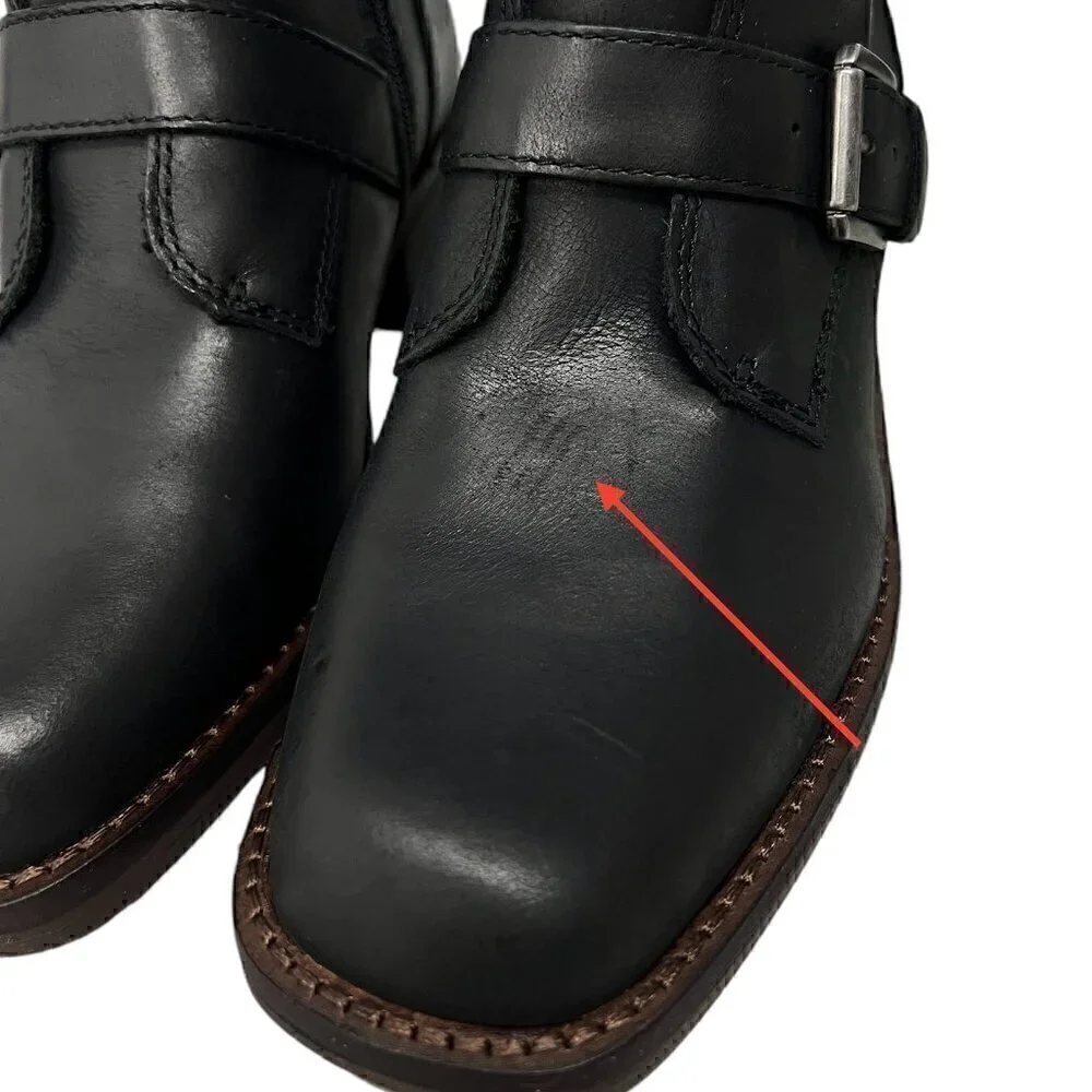 Lucky Brand Katriny Buckle Straps Riding Boot Black Leather size 6 - Picture 9 of 9